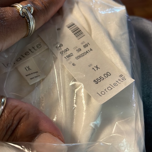 Lorelette sz 1X short Paper Bag waist Romper white NWT - Picture 3 of 3